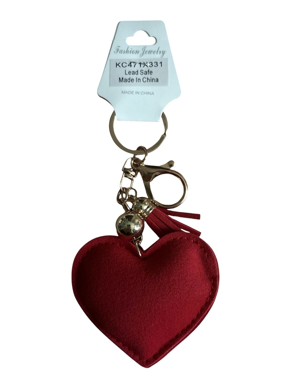 Fashion Jewelry Red Rhinestone 'Nurse' Heart Keychain with Gold Accents - Picture 2 of 2